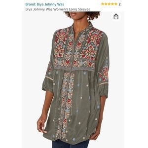 Johnny Was Nisha Floral Blouse (Color: Fern - NWT)